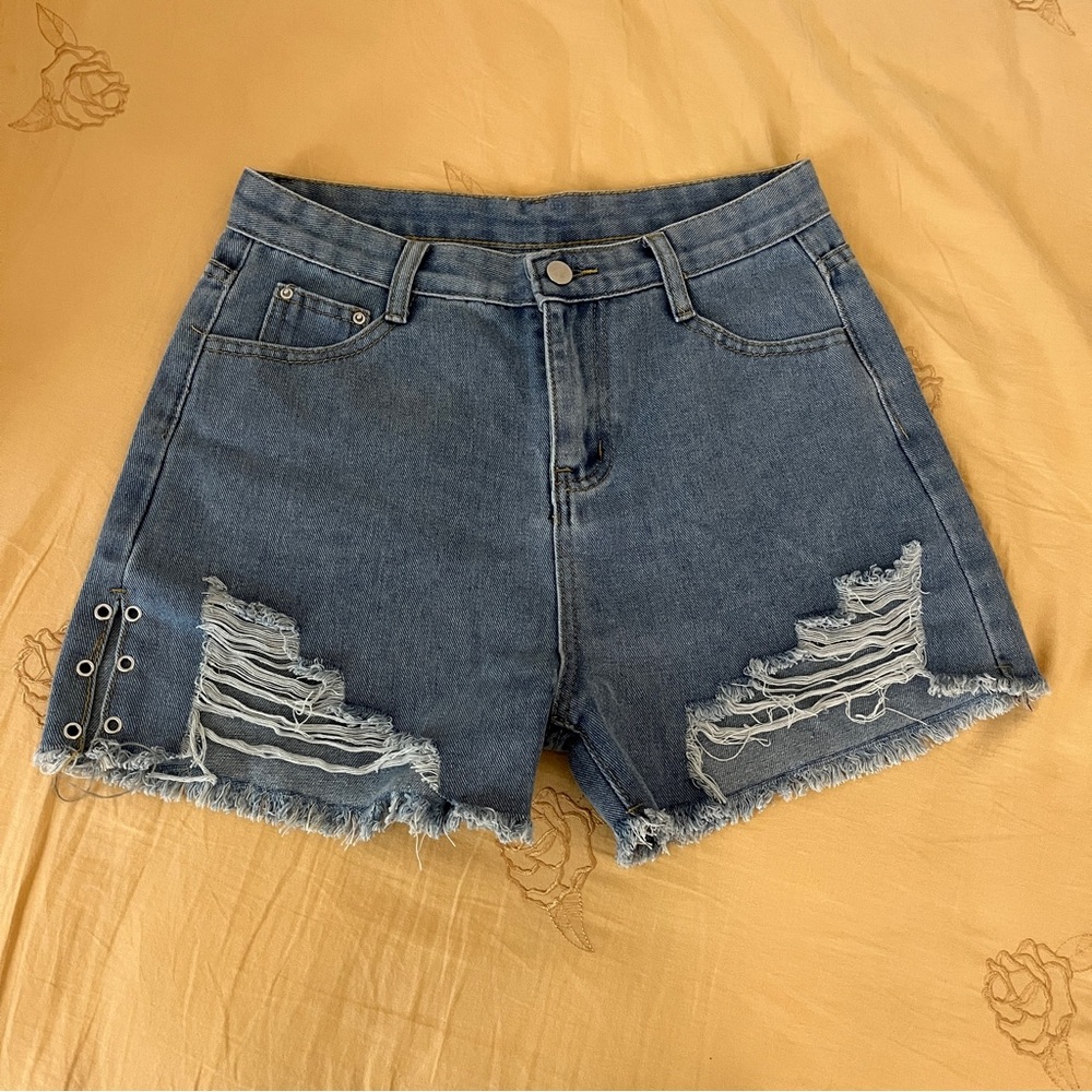 A-line denim shorts